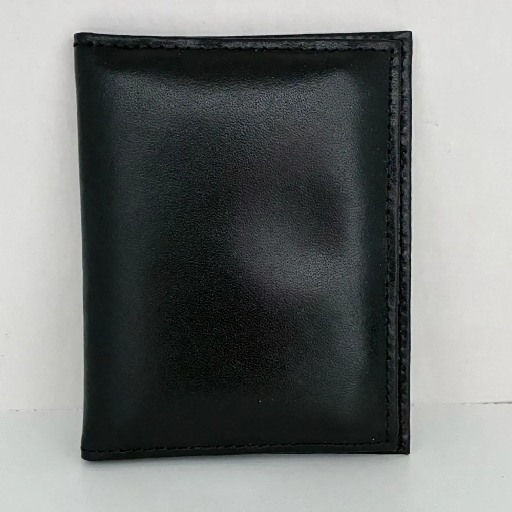 NWOT Mens Black Leather Bifold Card Case Wallet